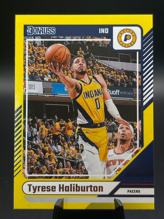 2024-25 Donruss #191 Tyrese Haliburton Yellow Flood