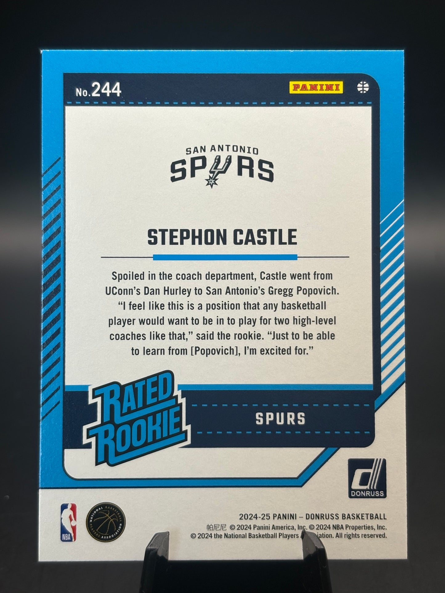 2024-25 Donsuss #244 Stephon Castle (RC)